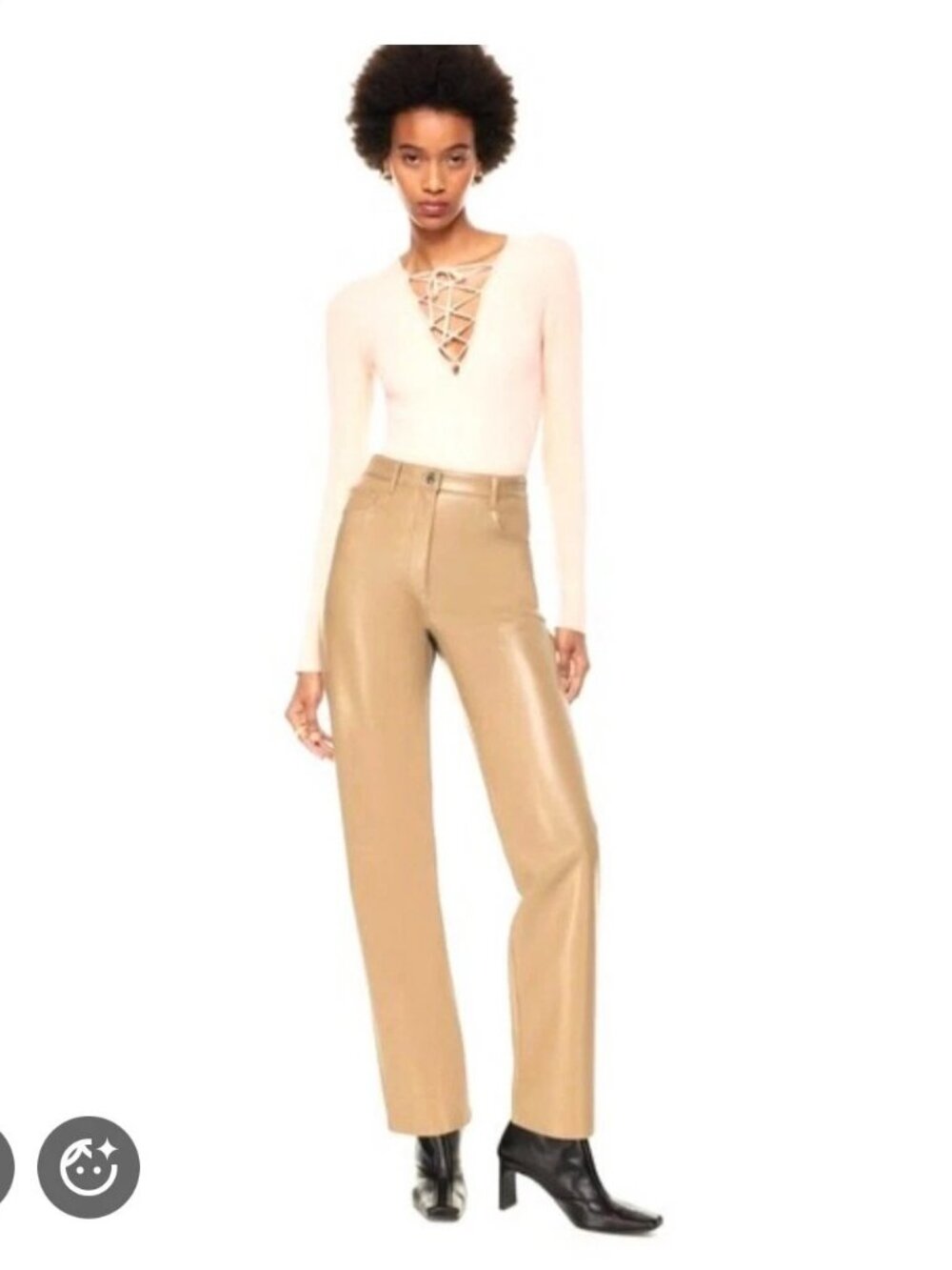 Wilfred The Melina Straight High-Waisted Vegan Leather Pants Size 16